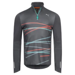 PUMA 1/2 Zip Uomo Maniche Lunghe Maglia Da Running 512516-01