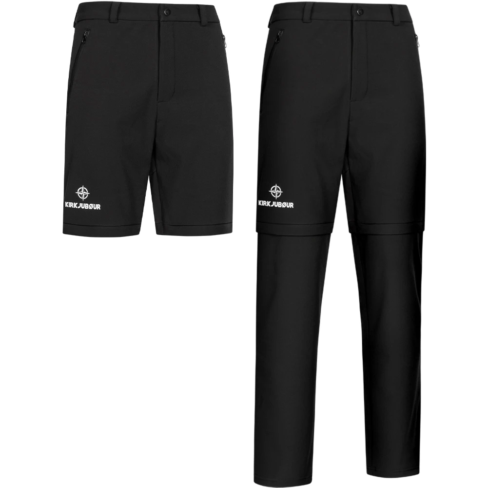 KIRKJUBØUR® Zip-Off Uomo 2-in-1 Pantalone Da Trekking Nero 1 KIRKJUBØUR® Zip-Off Uomo 2-in-1 Pantalone Da Trekking Nero