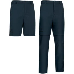 KIRKJUBØUR® Zip-Off Uomo 2-in-1 Pantalone Da Trekking Blu