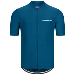 LEANDRO LIDO "Portofino" Uomo Maglia A Manica Corta Da Ciclismo Blu -Vendite ADIDAS LL 109 4